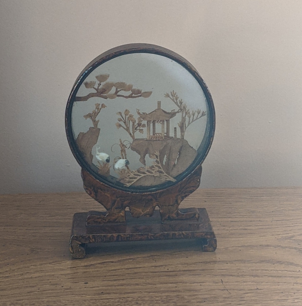 Vintage Cork Folk Asian Art Decor